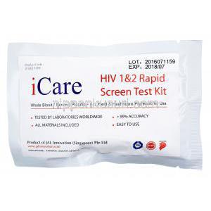 i Care HIV(エイズ)検査キット,　包装表面情報