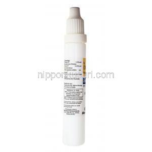 オキュフロックスジェネリック, オフロキサシン 点眼/点耳薬, Zenflox,10ml ボトル側面情報