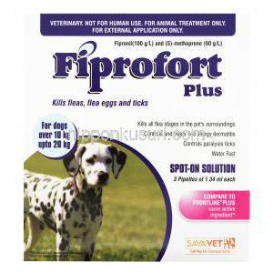フロントラインプラスジェネリック, フィプロフォート プラス 中型犬用 10-20kg, 1.34ml x 3本,箱