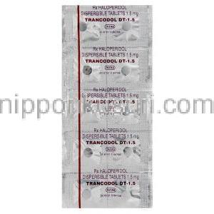 ハロペリドール(セレネースジェネリック) , Trancodol DT,  1.5mg 錠 (Intas)　包装　情報