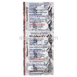 モビスイフト - D (ジクロフェナク/ メタキサロン) 錠剤
