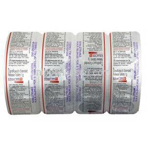 シフラン OD (シプロフロキサシン) 1000mg 錠剤裏面
