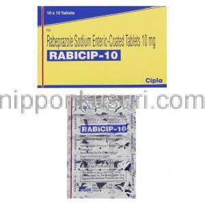 ラビシップ Rabicip, パリエットジェネリック, ラベプラゾール 10mg 錠 (Cipla)
