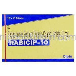 ラビシップ Rabicip, パリエットジェネリック, ラベプラゾール 10mg 錠 (Cipla) 箱