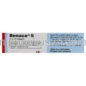 ベナゼプリル(チバセンジェネリック),Benace, 5mg 錠  (Novartis) 成分