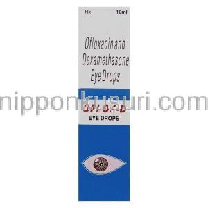 デキサメタゾン / オフロキサシン, Oflox-D,  0.1%/ 0.3% 10ML 点眼 /点鼻液 (Microvision) 箱