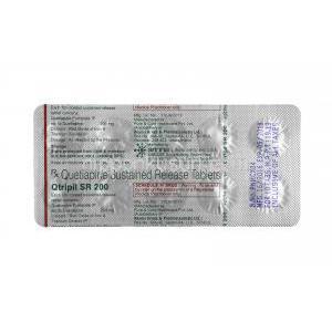 キュートリピル (クエチアピン) 200mg (徐放性錠) 錠剤裏面