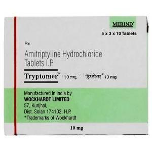 トリプトマー, アミトリプチリン塩酸 Tryptomer 10mg 錠 (Merind) 箱