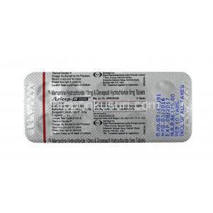 アリセプ M (ドネペジル/ メマンティン) 10mg 錠剤裏面