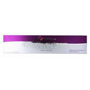 Juvederm Voluma with Lidocaine, 2 x 1 mL box top presentation