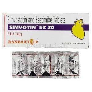 シムボチン EZ Simvotin EZ 20, バイトリン ジェネリック, エゼチミブ・シンバスタチン合剤 10mg/20mg 錠 (Ranbaxy)