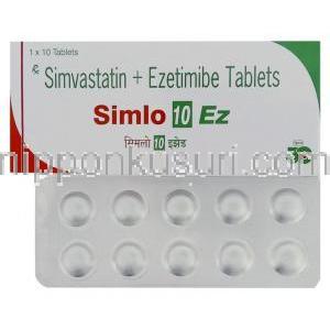 シムロEZ Simlo EZ, バイトリン ジェネリック, エゼチミブ・シンバスタチン合剤 10mg/10mg 錠 (IPCA)