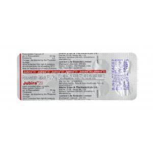 ジュビラ (ロスバスタチン) 20mg 錠剤裏面