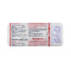 シルニピンT (シルニジピン/ テルミサルタン) 錠剤裏面