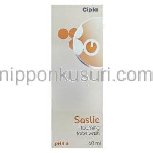 サリチル酸配合, Saslic, サリチル酸 1% 60ML フォーミング洗顔料 (Cipla) 箱