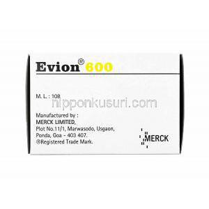 エヴィオン (酢酸トコフェロール (ビタミンE)) 600mg 製造元