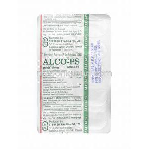 アルコ PS (アセクロフェナク/ アセトアミノフェン/ セラチオペプチダーゼ) 錠剤裏面
