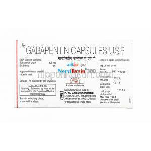 ナーヴィブレイン (ガバペンチン) 300mg 製造元