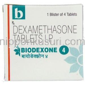 デキサメタゾン(コルソン / レナデックス ジェネリック). Biodexone, 4 mg 錠 (Biochem) 箱