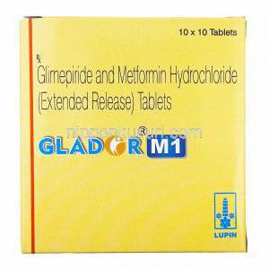 グラドール M (グリメピリド/ メトホルミン) 1mg 箱