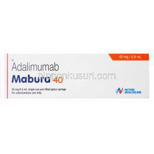 マブラ,　アダリムマブ注射, 40mg/0.8ml, 製造元：ヘテロ ヘルスケア