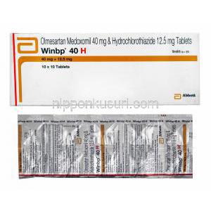 ウィンビーピー H (ヒドロクロロチアジド/ オルメサルタン) 40mg 箱,、錠剤