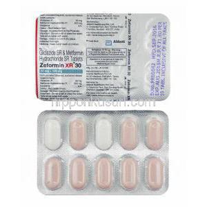 ゼフォルミン XR (グリクラジド/ メトホルミン) 30mg 錠剤