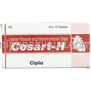 ロサルタン・ヒドロクロロチアジド合剤 ,Cosart-H, (Cipla)箱