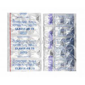 クラビックス AS (低用量アスピリン/ クロピドグレル) 75mg 錠剤