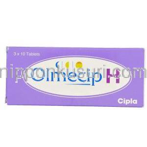 オルメシップH Olmecip H, オルメサルタン・ヒドロクロロチアジド配合 20mg 12.5mg 錠 (Cipla) 箱