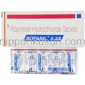 ロピニロール（レキップジェネリック）, Ropark, 0.25mg 錠 (Sun Pharma)