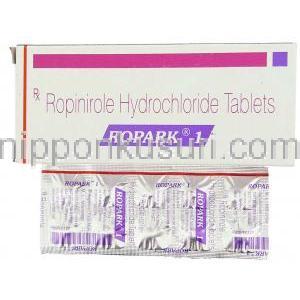 ロピニロール（レキップジェネリック）, Ropark, 1mg 錠 (Sun Pharma)