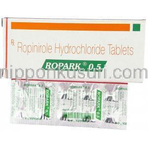 ロピニロール（レキップジェネリック）, Ropark, 0.5mg 錠 (Sun Pharma)