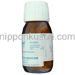 カフェルゴット酒石酸エルゴタミン 1 mg・無水カフェイン100 mg 配合剤  成分