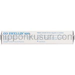 テオフィリン（ユニフィル ジェネリック）, OD Phyllin 400mg 錠 (Sidmak) 成分