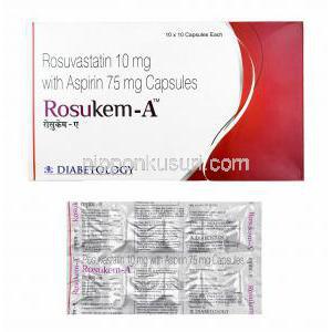 ロスケム A (ロスバスタチン/ アスピリン) 75mg 箱、カプセル