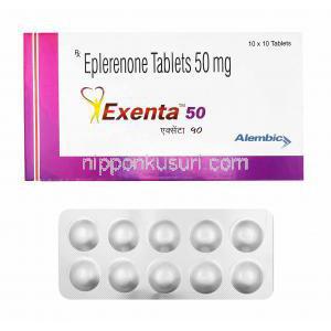 エクセンタ (エプレレノン) 50mg 箱、錠剤