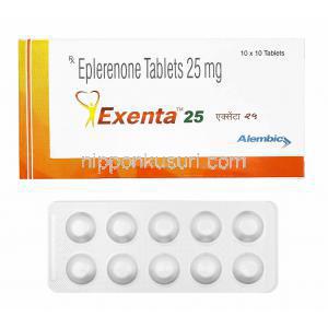 エクセンタ (エプレレノン) 25mg 箱、錠剤