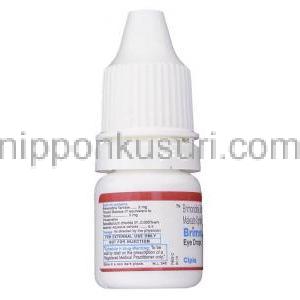 ブリモニジン酒石酸塩/チモロールマレイン酸塩, Brimocom, 2mg / 5mg 点眼液(Cipla) ボトル