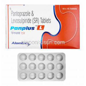 パンプラス L (レボスルピリド/ パントプラゾール) 箱、錠剤