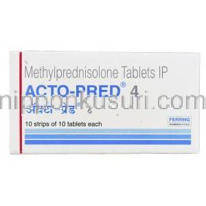 メチルプレドニゾロン（メドロールジェネリック）, Acto-Pred, 4mg 錠 (Ferring) 包装裏面