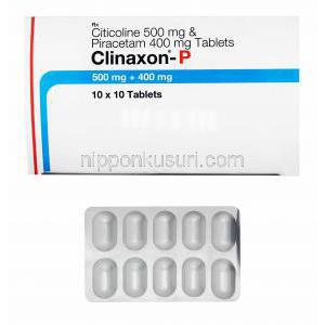 クリナクソン P (シチコリン/ ピラセタム) 箱、錠剤