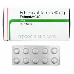 フェブスタット (フェブキソスタット) 40mg 箱、錠剤