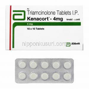 ケナコルト (トリアムシノロン) 4mg 箱、錠剤