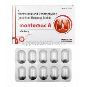 モンテマック A (アセブロフィリン/ モンテルカスト) 箱、錠剤