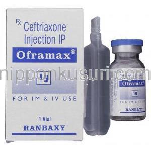 オフラマックス Oframax, ロセフィン ジェネリック, セフトリアキソンナトリウム 1gm / 10ml 注射 (Ranbaxy)