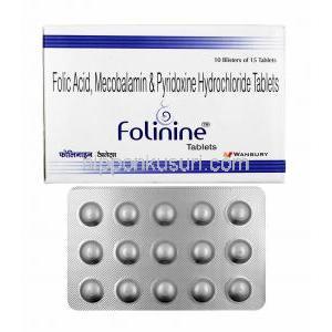 フォリナイン (葉酸/ メチルコバラミン/ ピリドキシン) 箱、錠剤