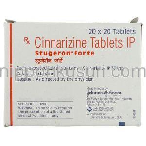 シンナリジン, Stugeron Forte, 75 mg 錠 (Johnson and Johnson) 包装