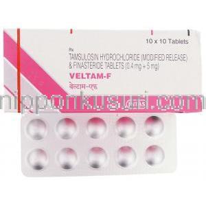 ベルタムＦ Veltam F, フロマックス ジェネリック,  タムスロシン・フィナステリド 0.4 / 5mg 錠 (Intas)