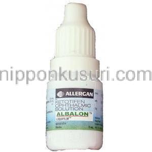 ケトチフェン  （ザジテンジェネリック）, Albalon 0.5mg 5ml 点眼薬(Allergan) ボトル